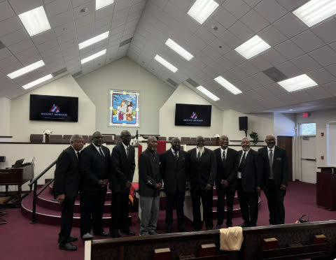 The men of Mount Moriah gathered in the sanctuary