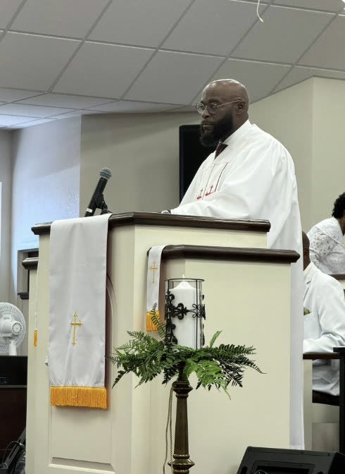 Preaching from the Mount Moriah pulpit